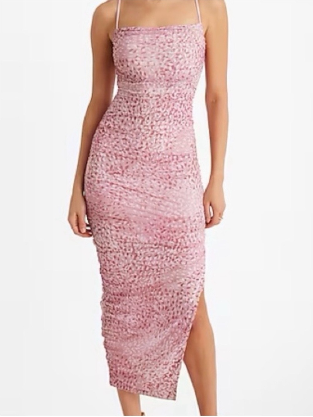 Express Body Contour ruched midi dress